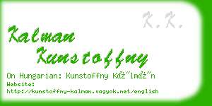 kalman kunstoffny business card